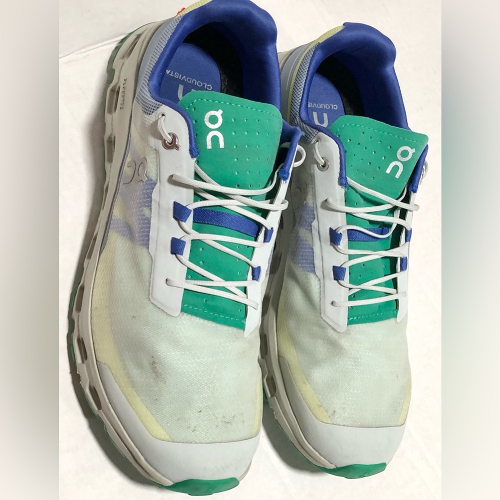 On Running Men's White, Green & Blue Athletic Shoes - Picture 4 of 11